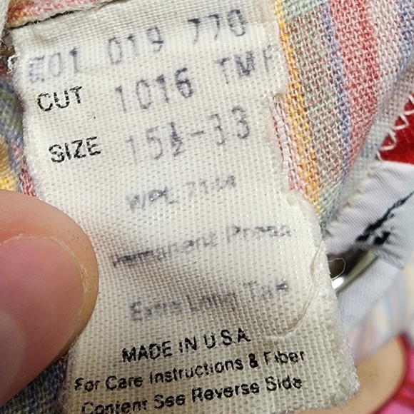 Vintage Tem Tex Mens Button Down Shirt, Small, 15 1/2 - 33, Excellent Condition - Picture 8 of 8